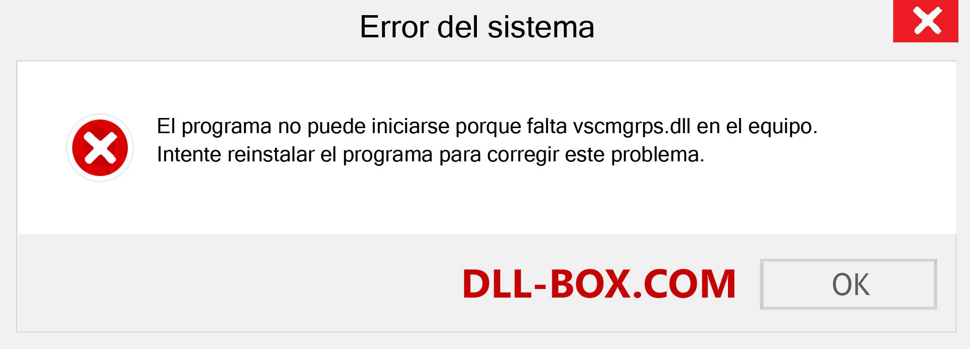 ¿Falta el archivo vscmgrps.dll ?. Descargar para Windows 7, 8, 10 - Corregir vscmgrps dll Missing Error en Windows, fotos, imágenes