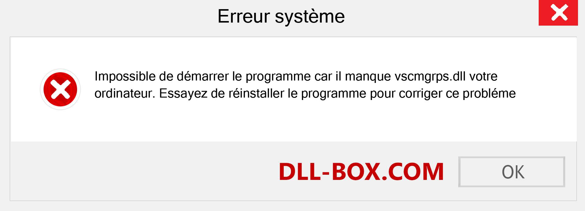 Le fichier vscmgrps.dll est manquant ?. Télécharger pour Windows 7, 8, 10 - Correction de l'erreur manquante vscmgrps dll sur Windows, photos, images