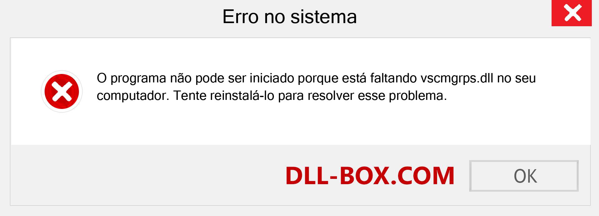 Arquivo vscmgrps.dll ausente ?. Download para Windows 7, 8, 10 - Correção de erro ausente vscmgrps dll no Windows, fotos, imagens